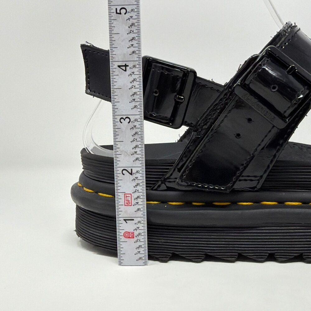 Dr Martens Voss Patent Platform Sandals Black Womens 10 Buckle - Picture 15 of 16